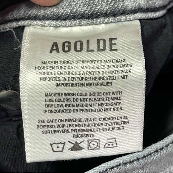 Agolde Nico Jeans Women’s 24 Gray Ankle Skinny High Rise Button Fly Stretch - Picture 8 of 13